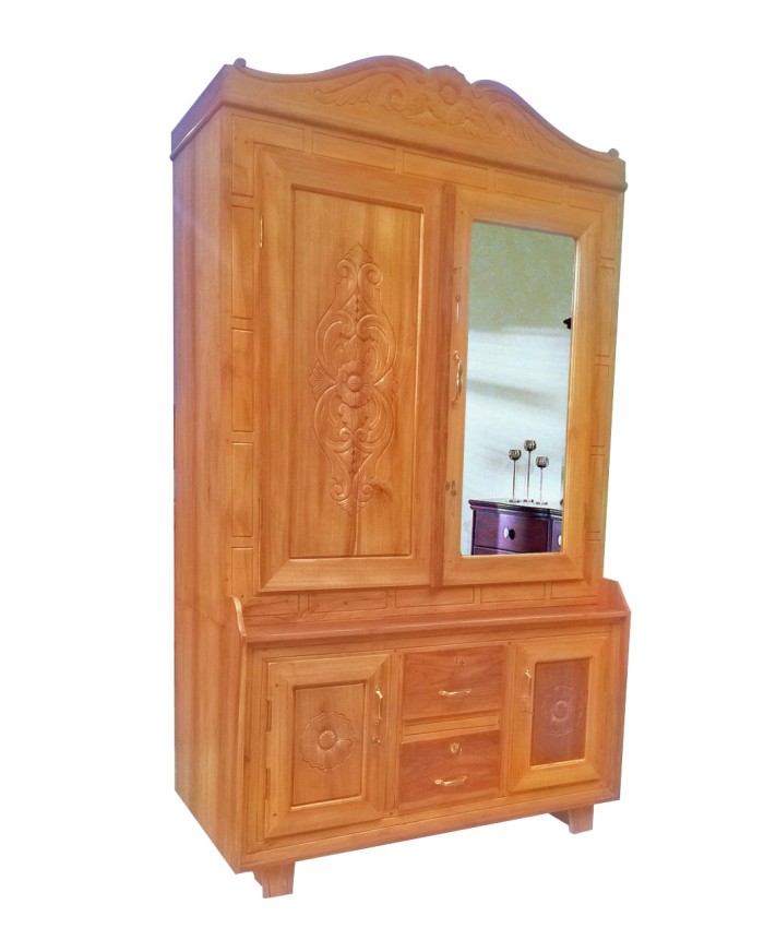 Teak wood wardrobe 4 ft. with mirror