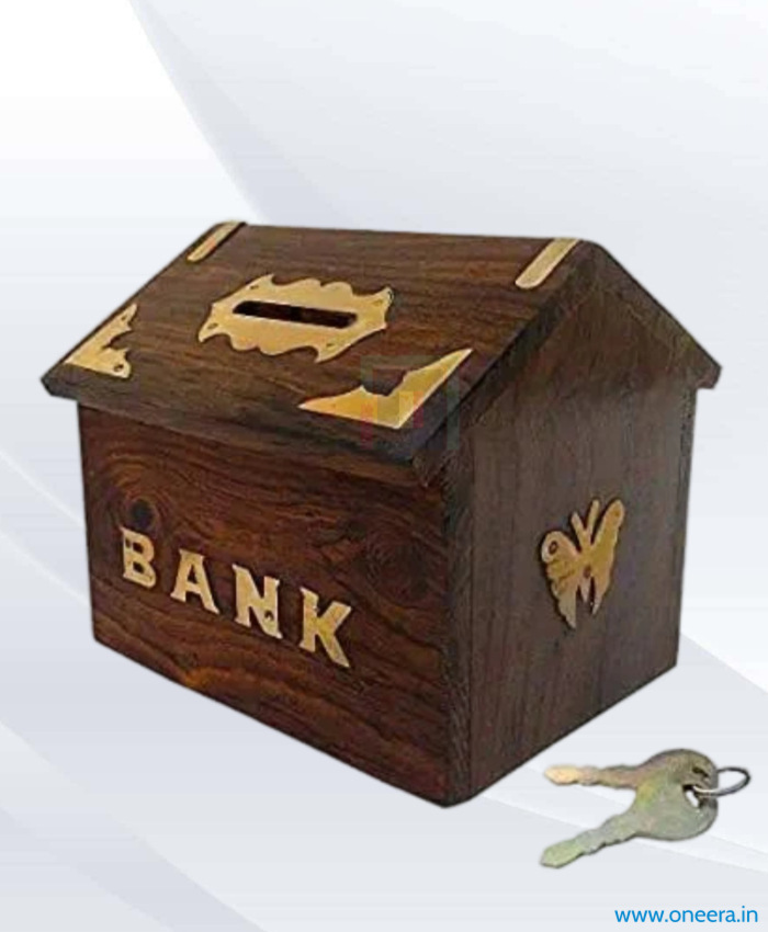 Oneera Wooden Money Bank Storage Box