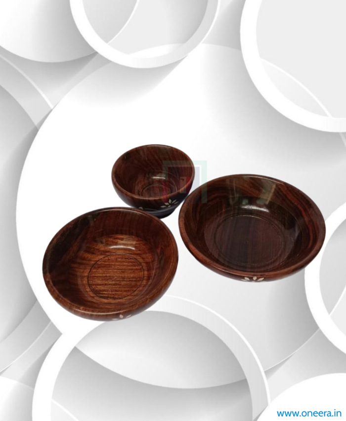 Oneera wooden Serving Bowl set (3 Pcs)