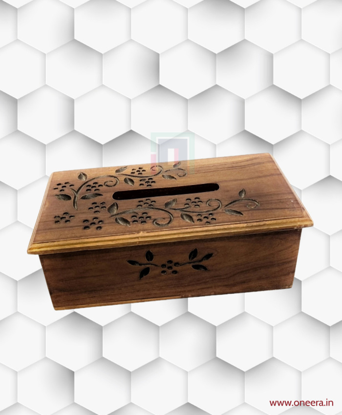Oneera Wooden Leaf Tissue Box 