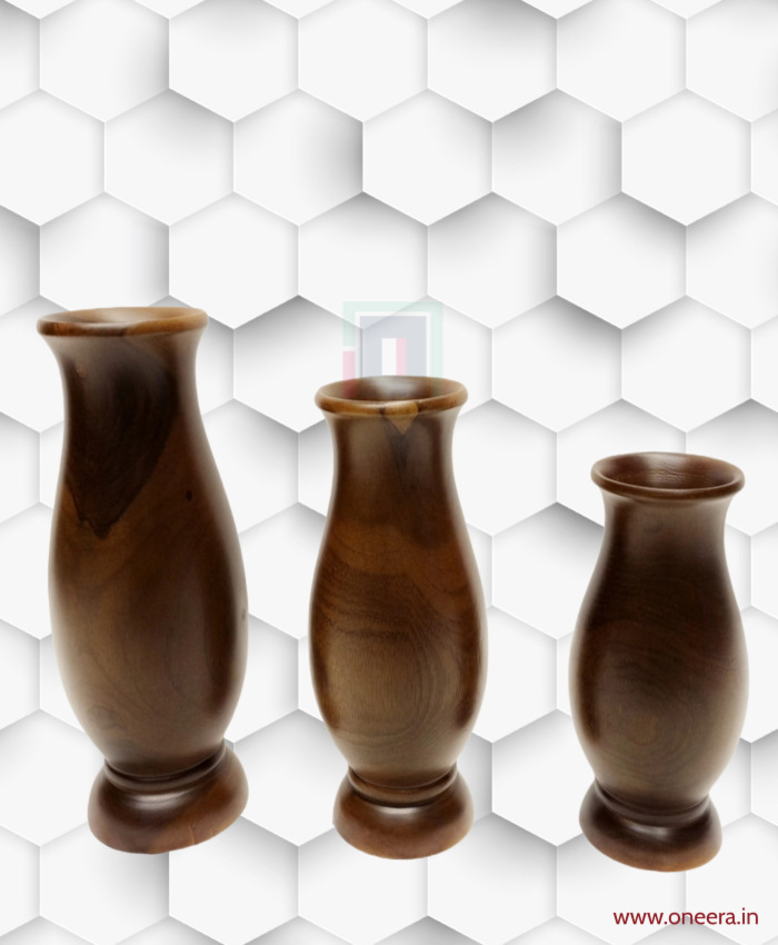 Oneera Wooden Haya Flower vase set