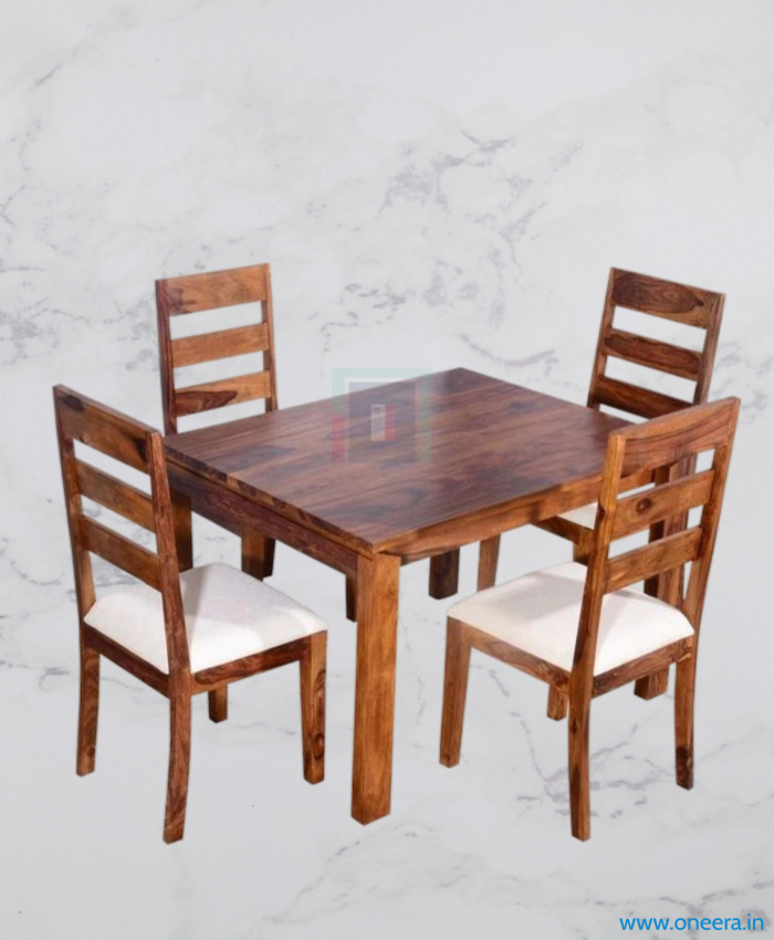 Oneera Wooden Square Four Seater Dining Set