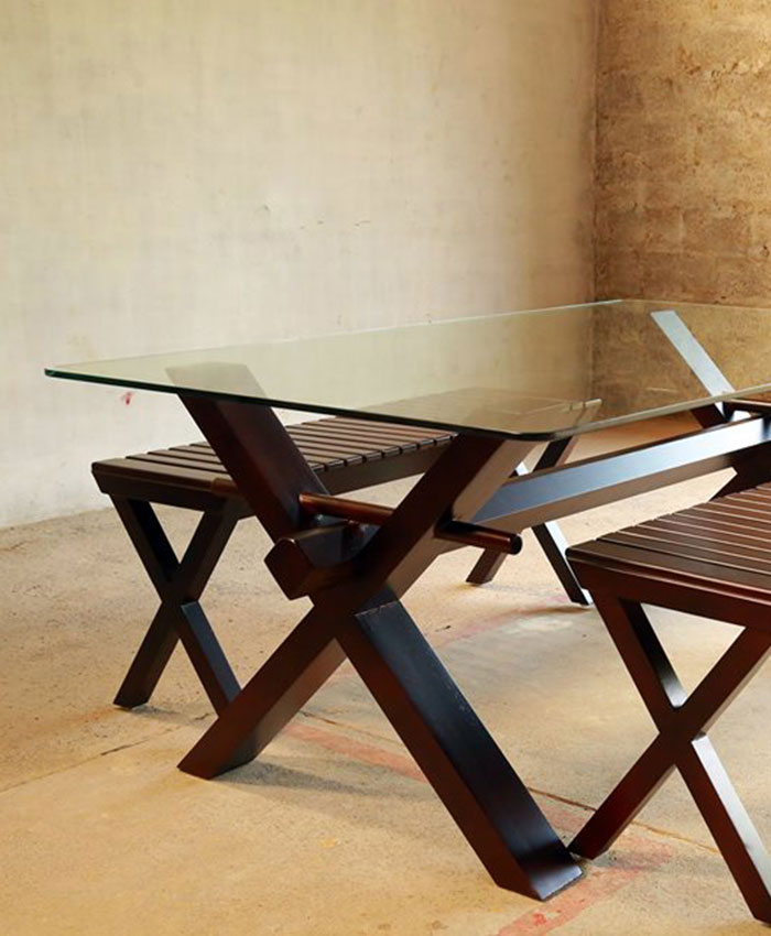 Leon Dining Table with Bench 