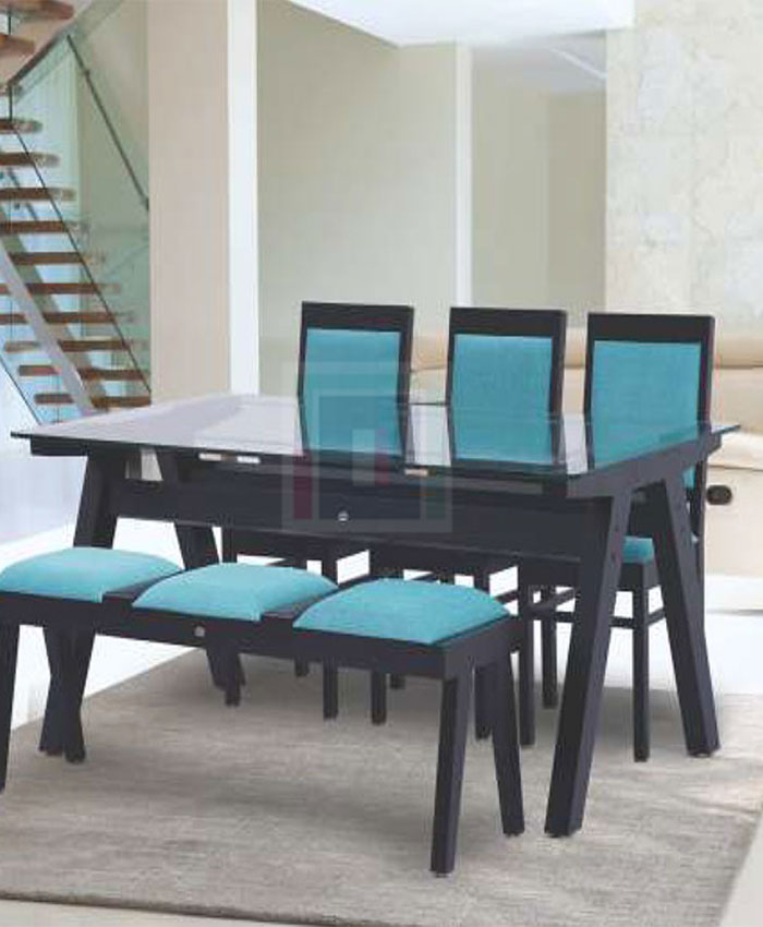Oneera Modern 6 seater  dining set with bench