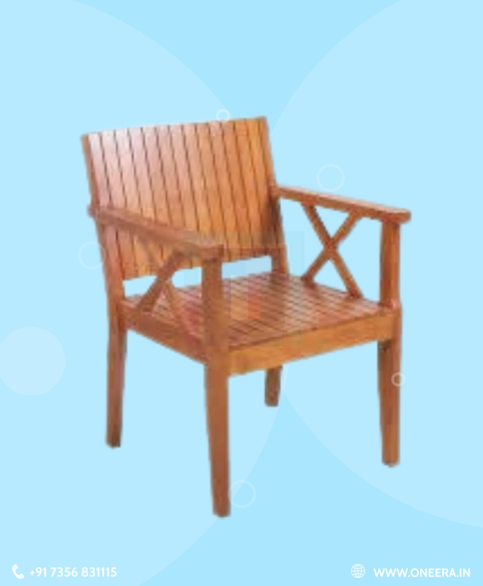 Oneera single sitout teak wood chair 