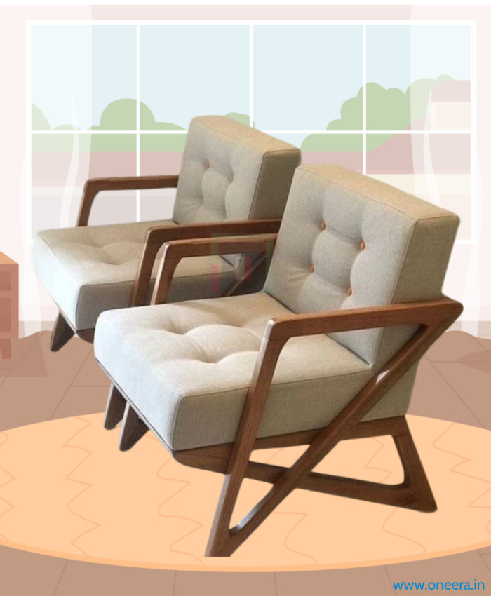 Oneera Wooden Modern Groom Chair single Seater