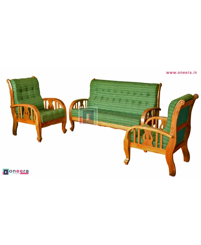 Saran Wooden Sofa Set 3+1+1 Teak Wood